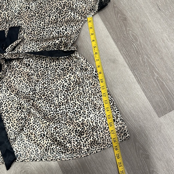 IN BLOOM BY JONQUIL WOMEN LEOPARD PRINT SHORT SLEEVE ROBE - Picture 7 of 11